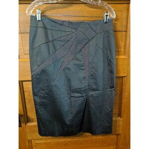 D-Studio Pencil Skirt Size 8 Gray Textured Knee Length Lined Womens